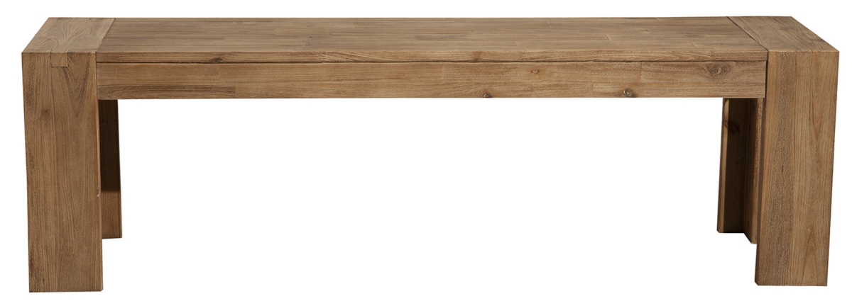 524065 58 in. Natural Distressed Solid Wood Dining Bench