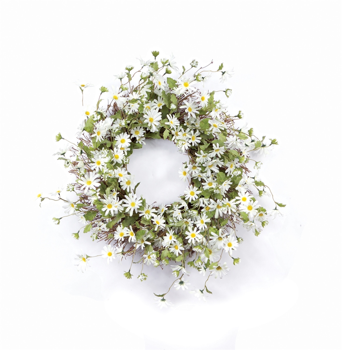 Picture of HomeRoots 516071 23 in. Green & White Artificial Spring Daisy Wreath