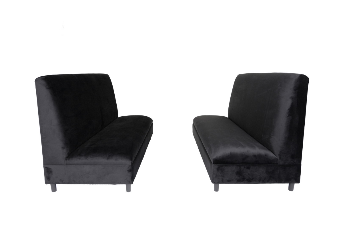 Picture of HomeRoots 530613 42 in. Black Polyester & Velvet Seating Set&#44; 2 Piece