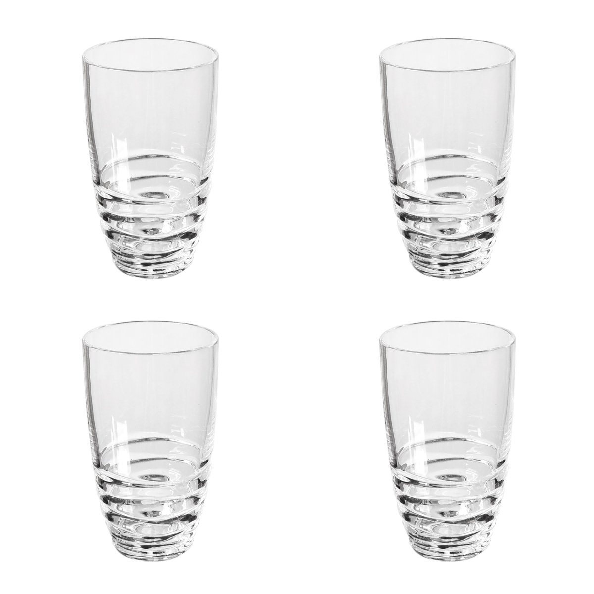 Picture of HomeRoots 521172 Clear Swirl Acrylic Highball Glasses - Set of 4