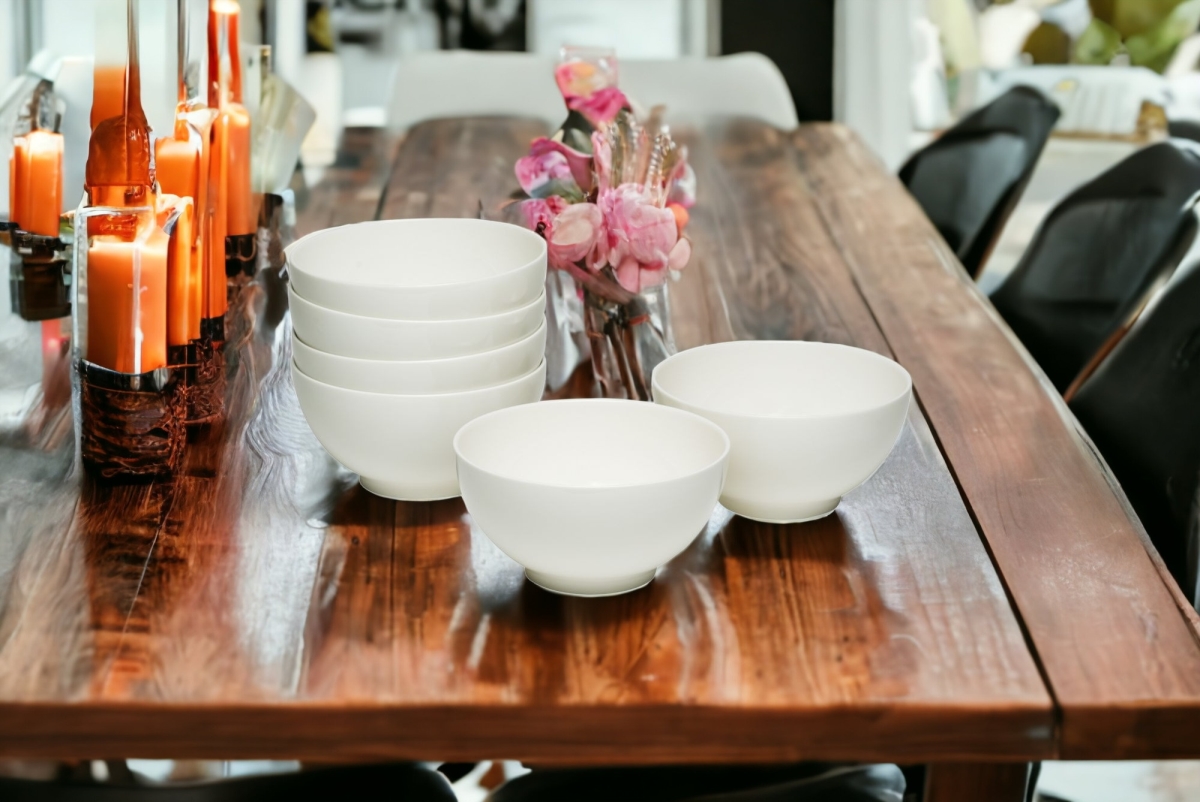 Picture of HomeRoots 483486 Porcelain Service for Six Bowl Set, White - 6 Piece