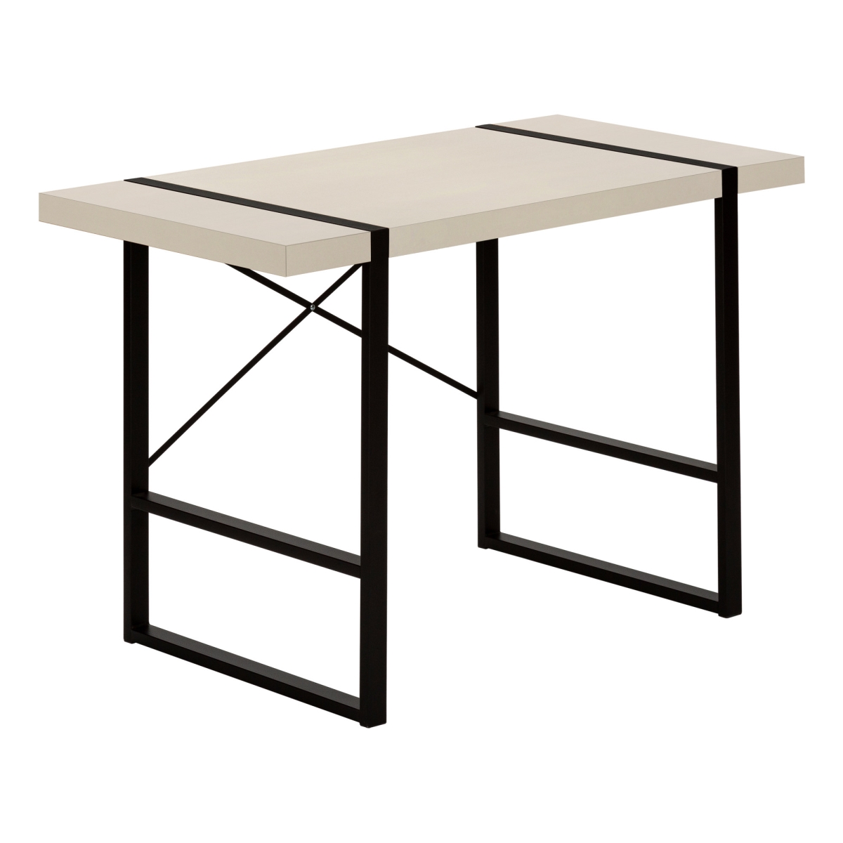 489870 49 in. Computer Desk, Taupe & Black