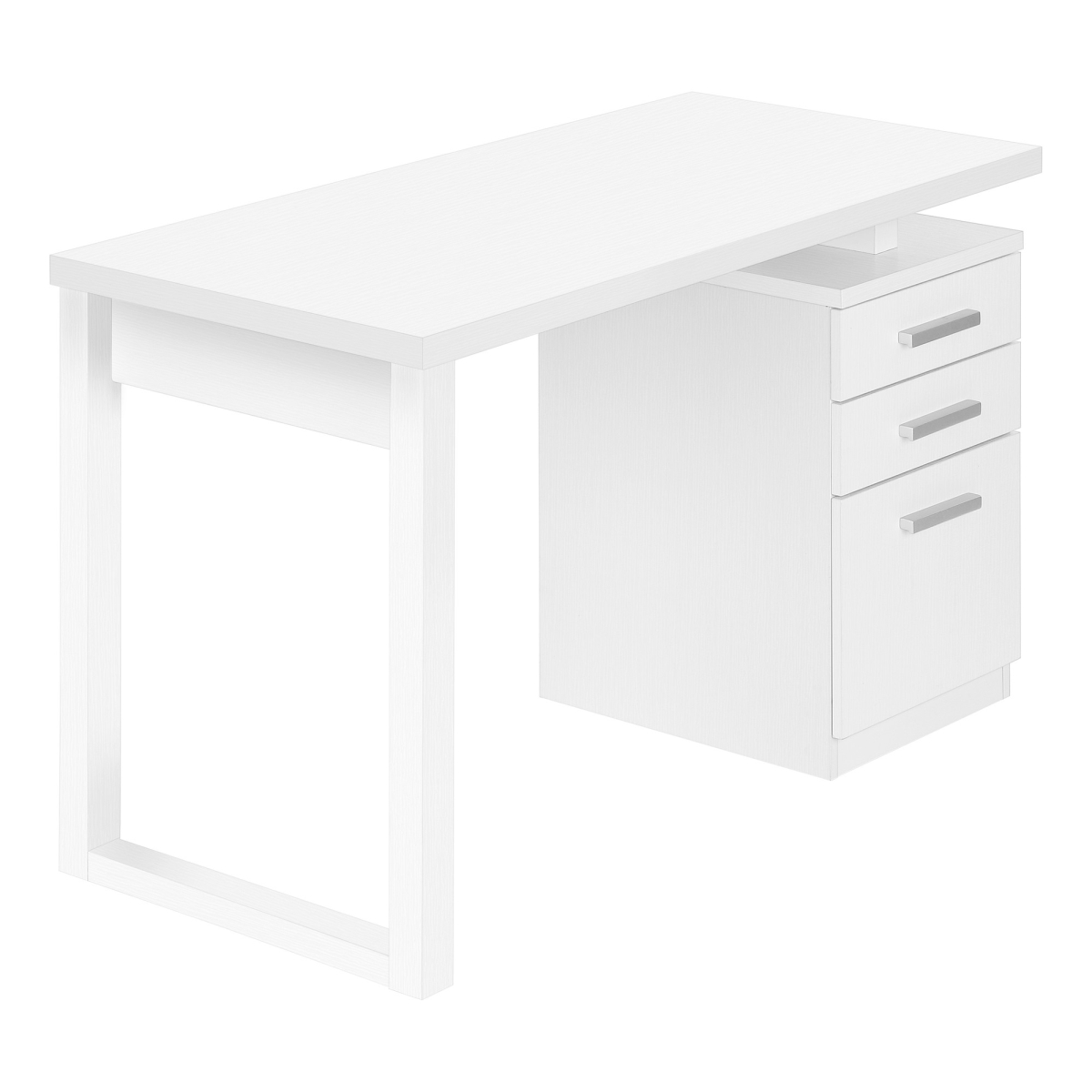 47 in. Computer Desk with Three Drawers, White