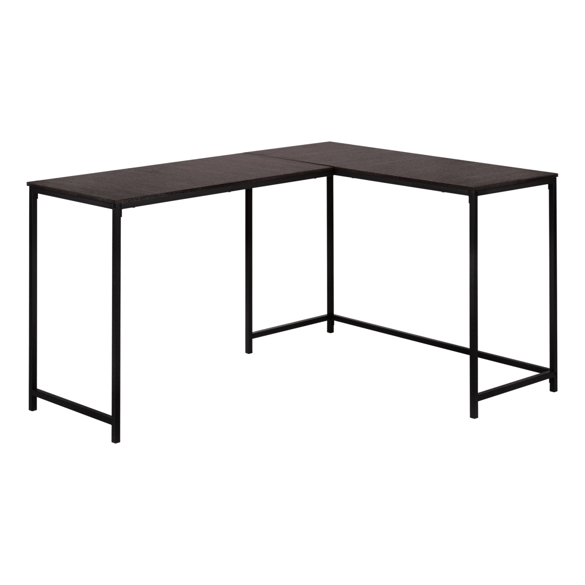 489984 58 in. L Shape Computer Desk, Espresso & Black