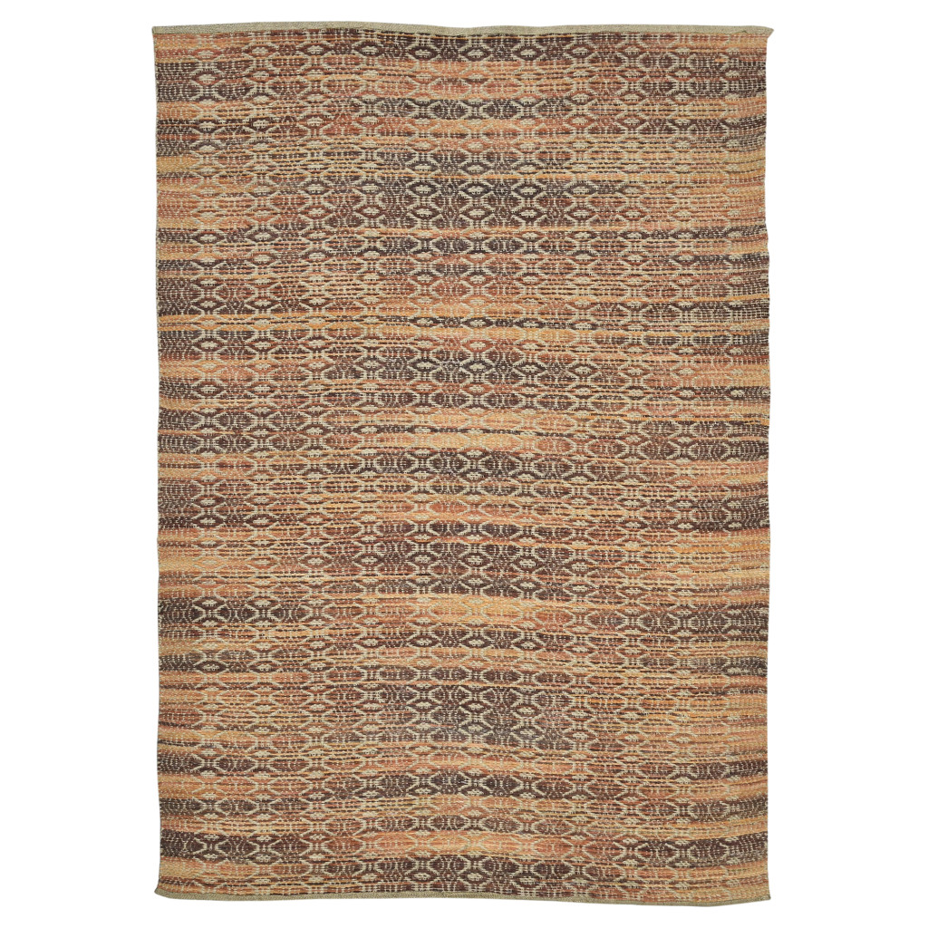8 x 10 ft. Geometric Flatweave Handmade Rectangle Area Rug, Brown & Red