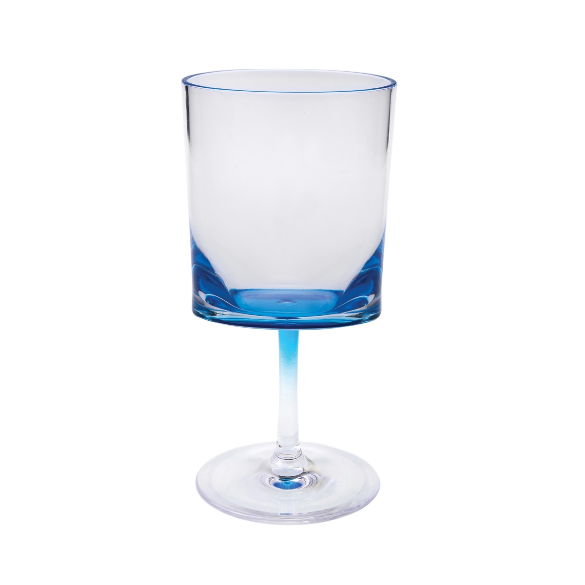 Picture of HomeRoots 521118 Acrylic Stemmed All Purpose Wine Glass, Clear & Blue - Set of 4