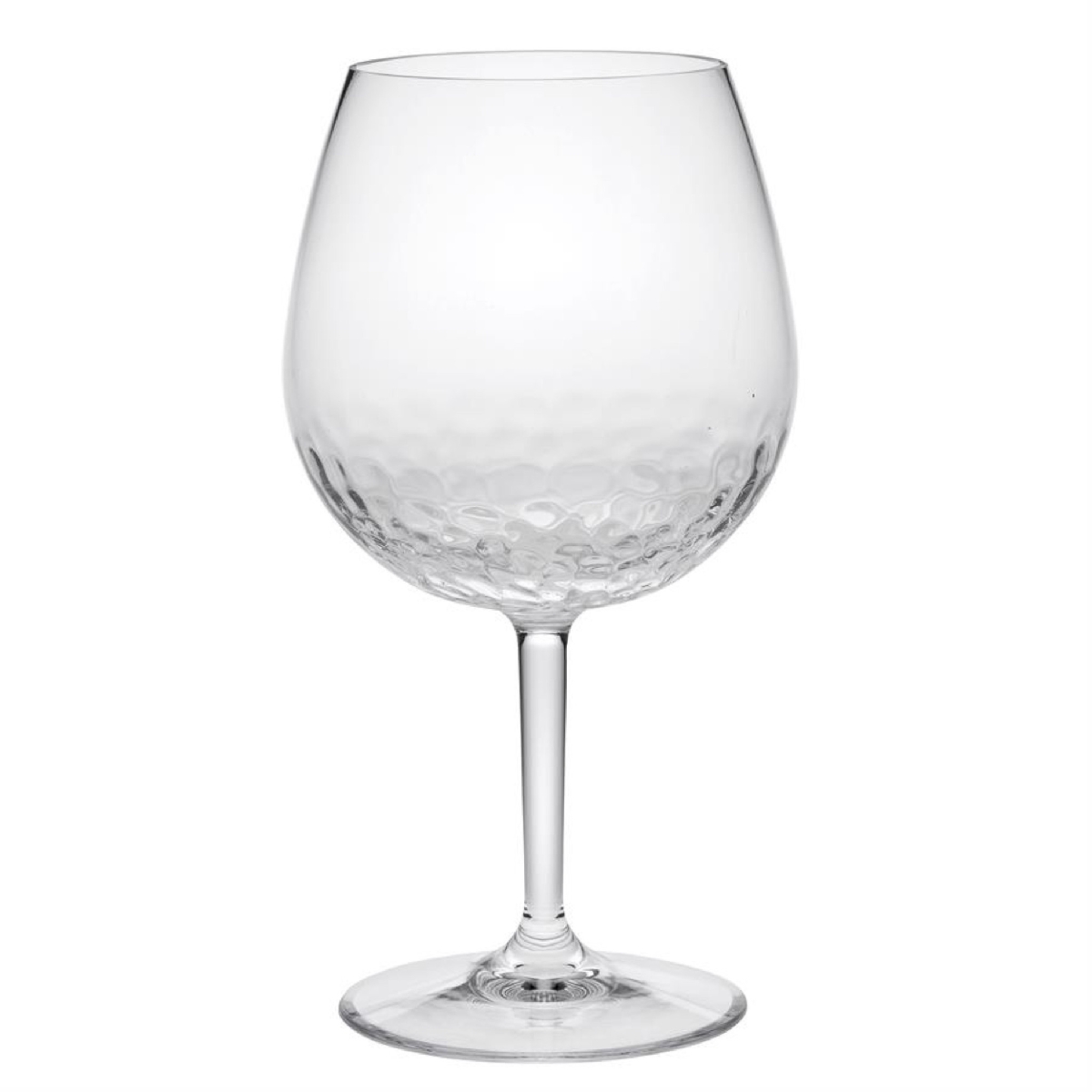 Picture of HomeRoots 521137 Dimpled Tritan Plastic Balloon or Round Bowl Stemmed All Purpose Wine Glasses, Clear - Set of 4