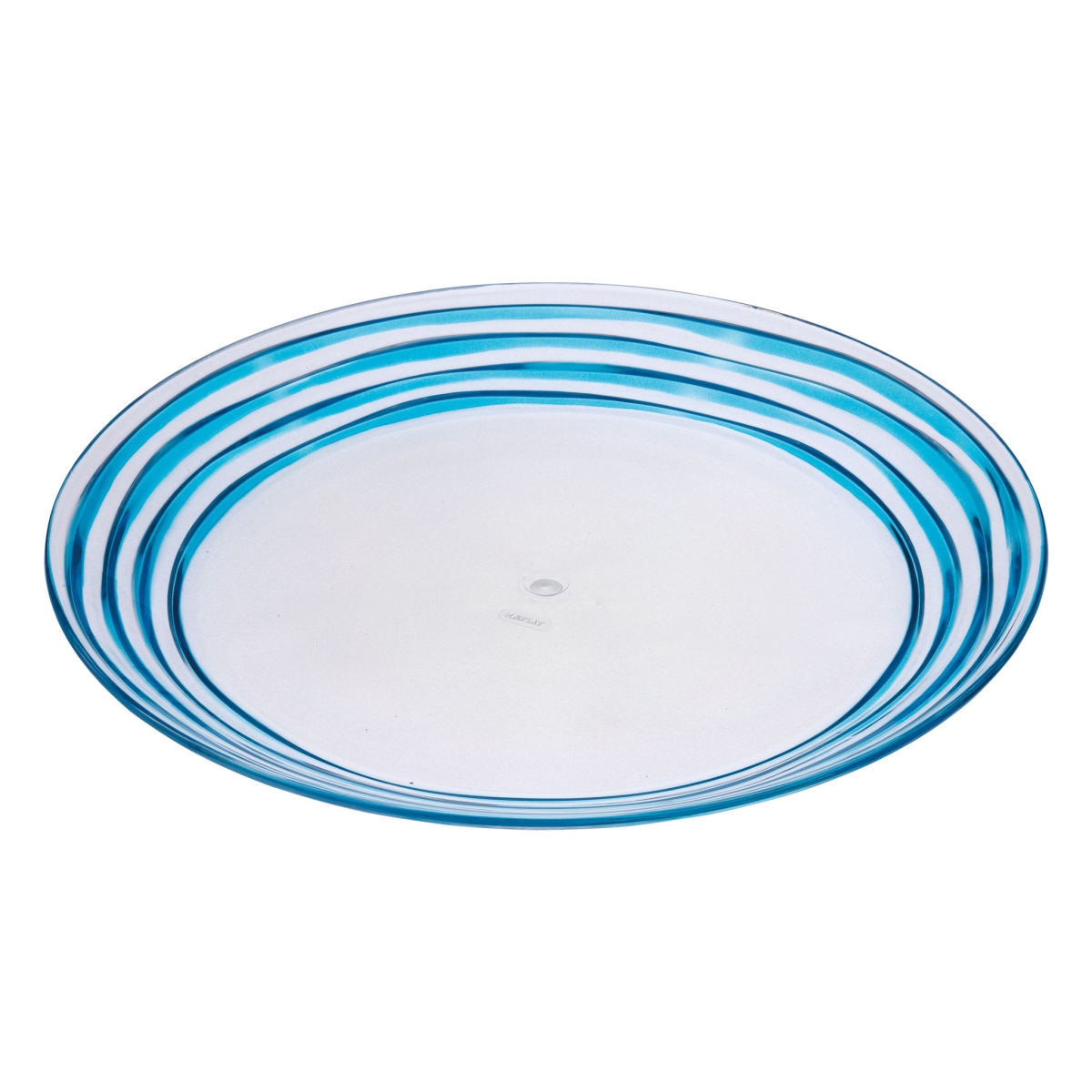 Picture of HomeRoots 520896 Swirl Acrylic Service for Four Dinner Plate Set, Clear & Blue - 4 Piece