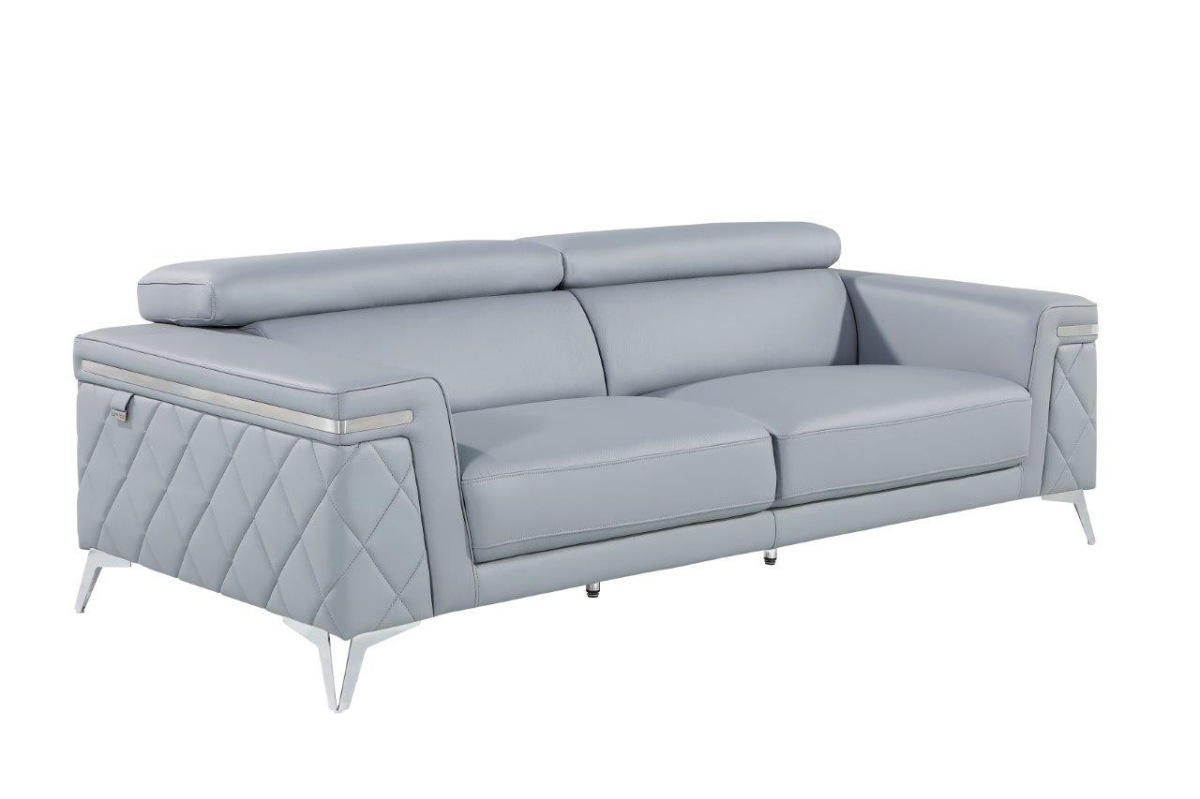 534167 Top Grain Leather Five Person Seating Set, Blue