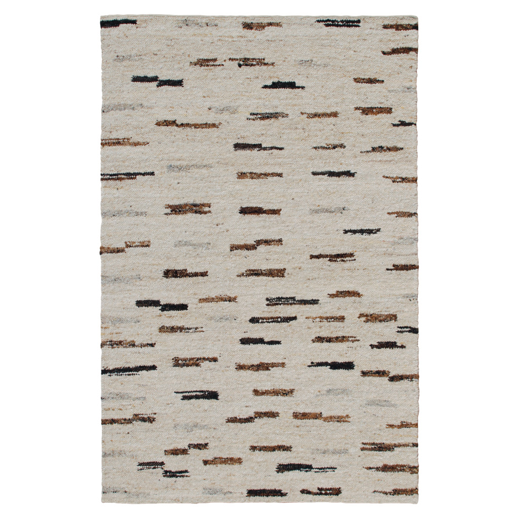 8 x 10 ft. Wool Abstract Hand Woven Rectangle Area Rug, Brown