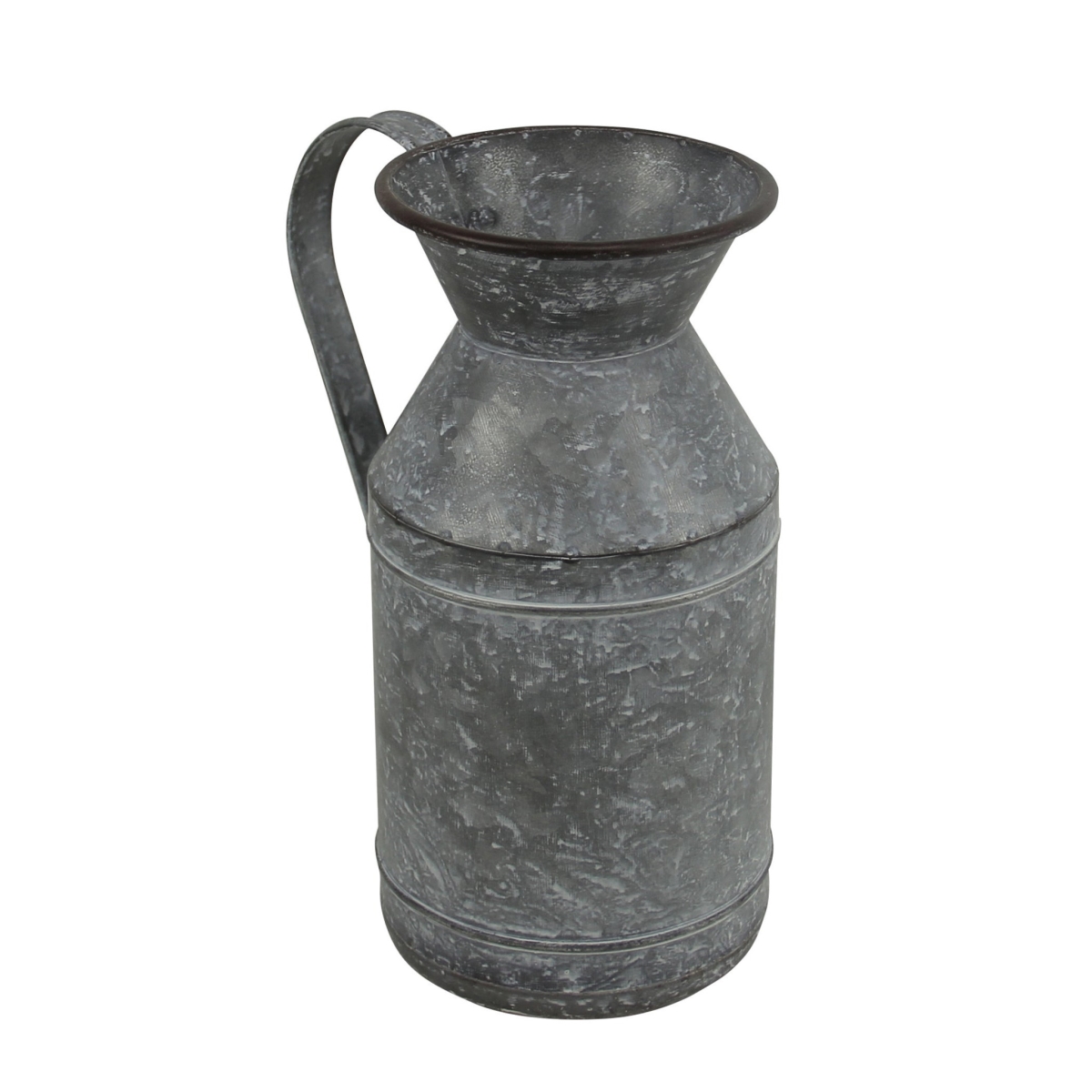 11 in. Galvanized Metal Decorative Water Jug, Gray