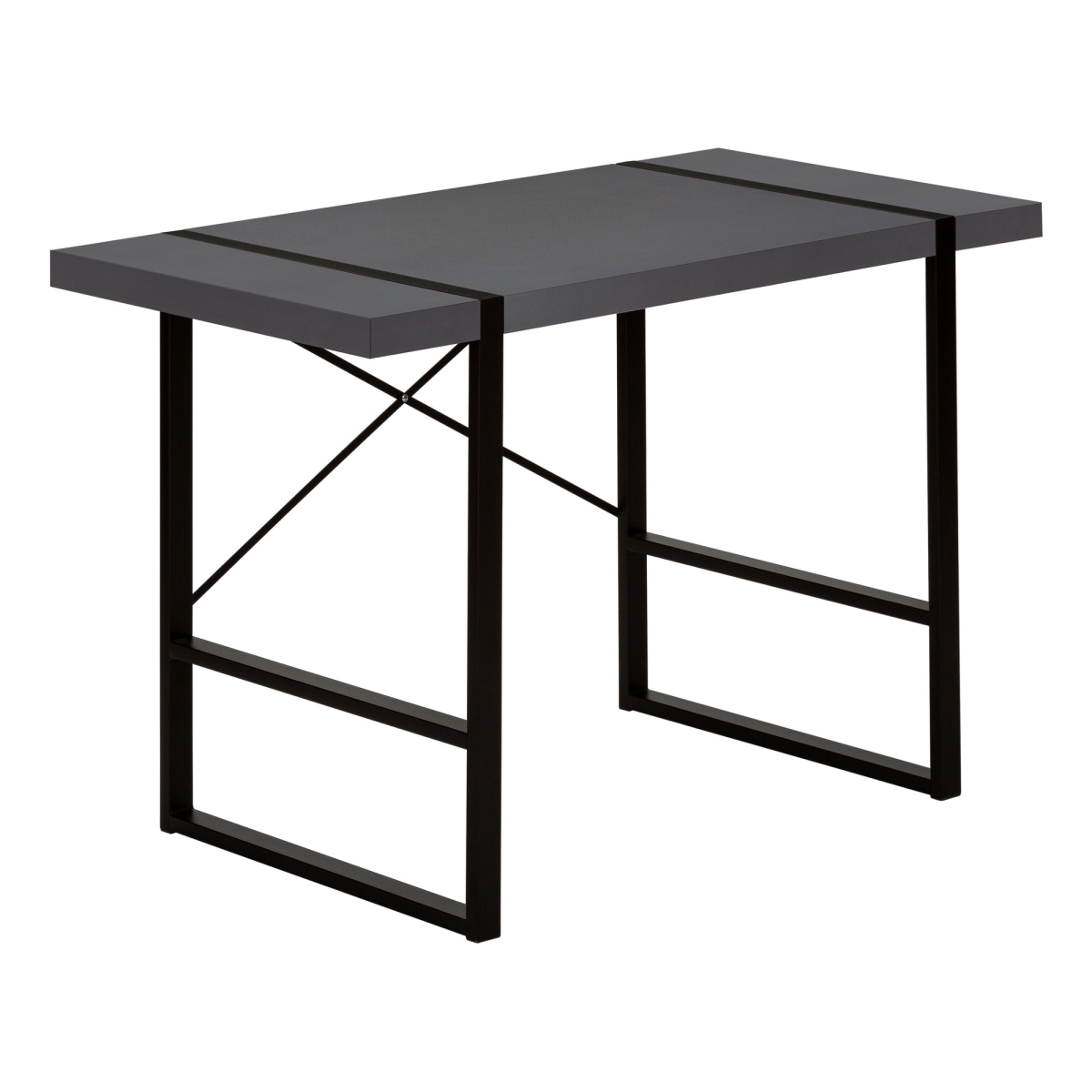 489982 49 in. Computer Desk, Gray & Black