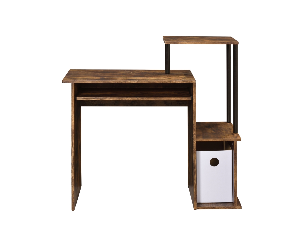 491432 37 in. Computer Desk, Brown & Black
