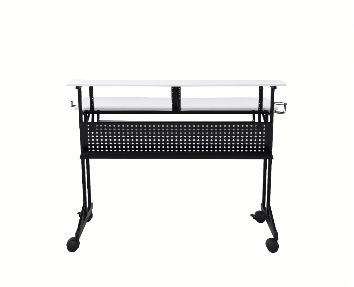 491456 47 in. Computer Desk, White & Black