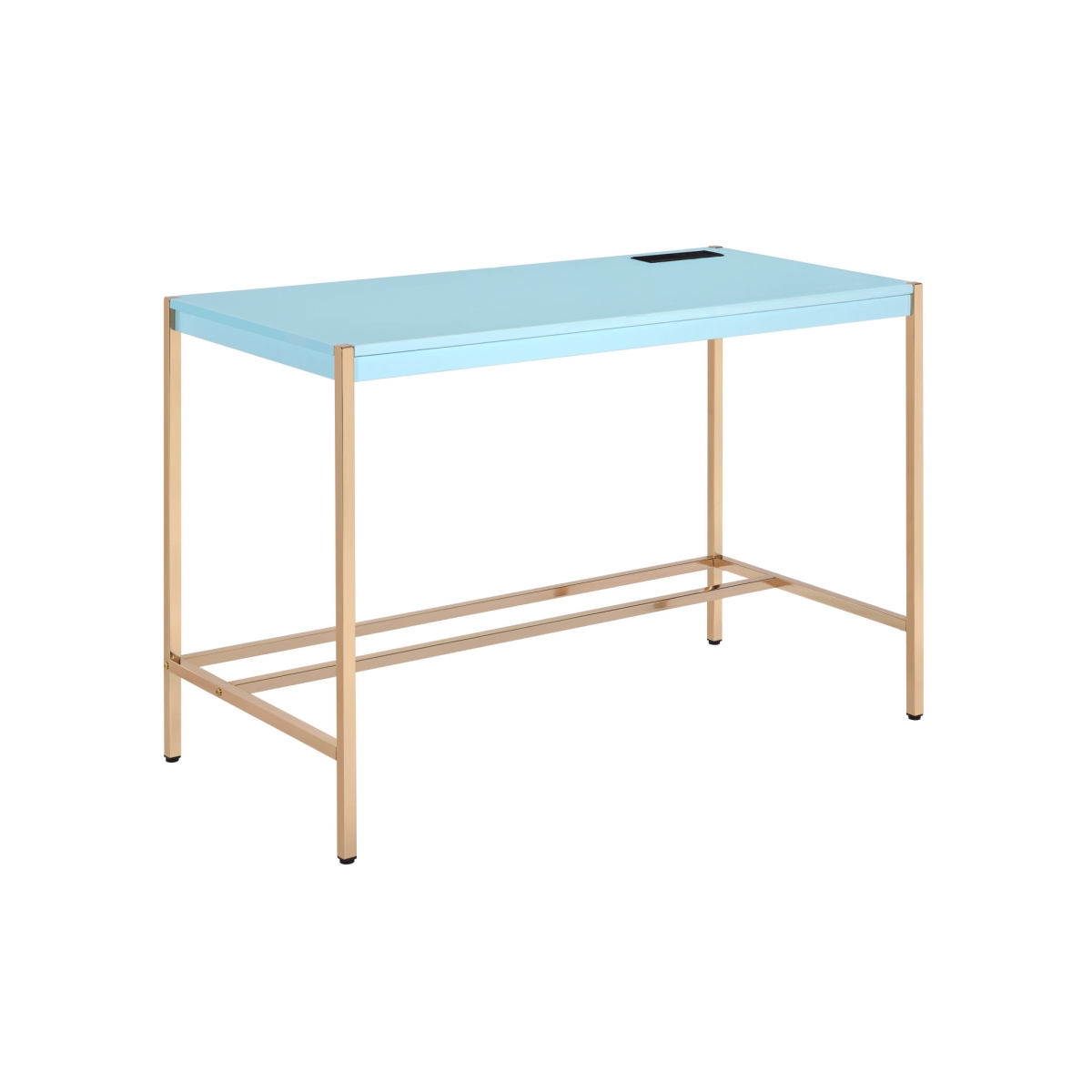 42 in. Writing Desk, Baby Blue & Gold