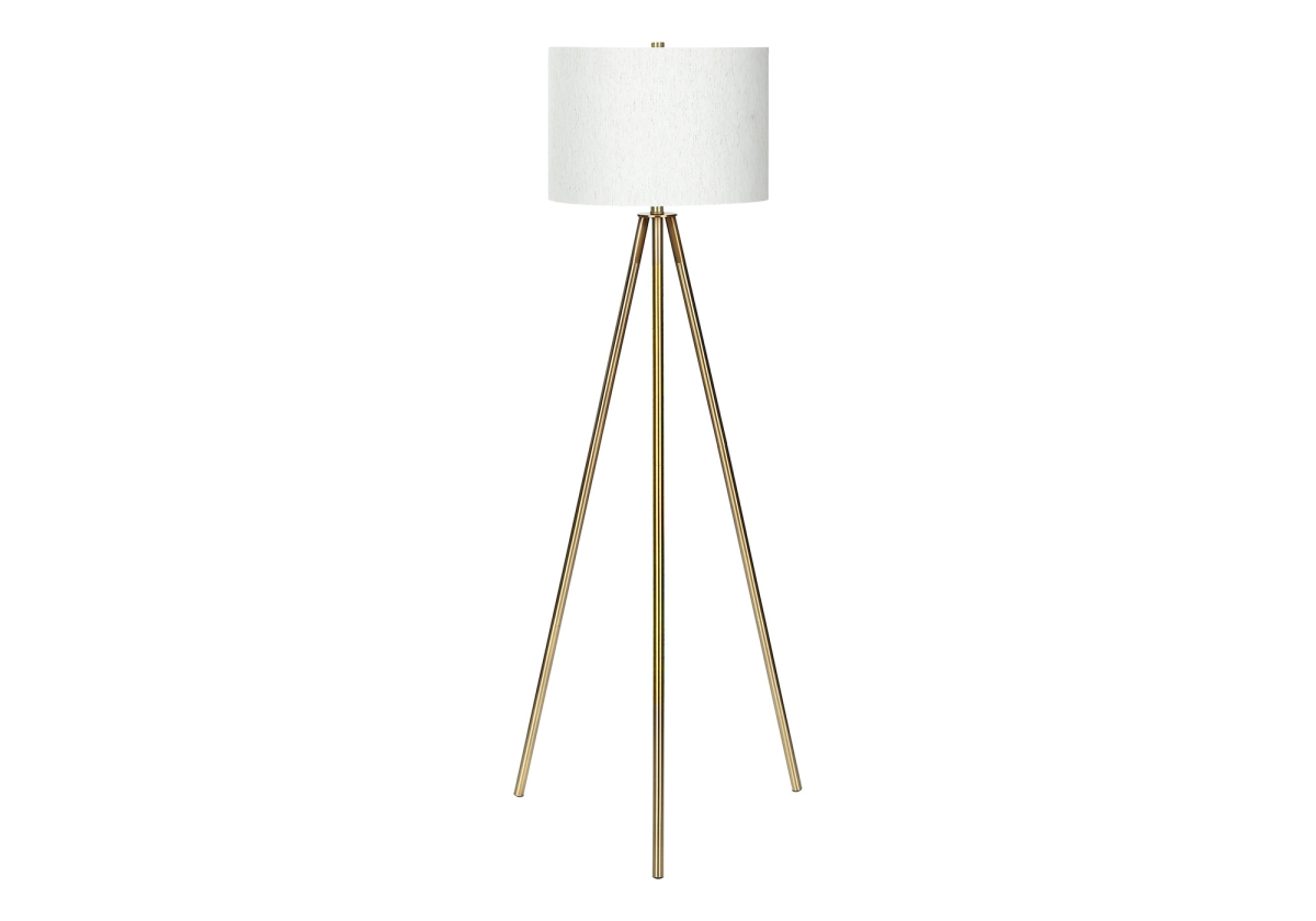 Picture of HomeRoots 545938 63 in. Floor Lamp with Cream Drum Shade&#44; Matte Gold