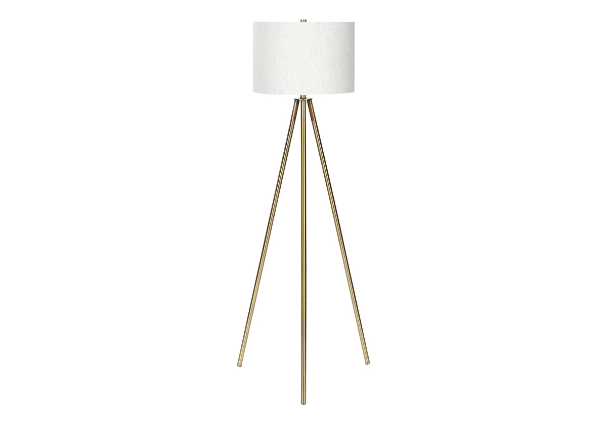 545938 63 in. Floor Lamp with Cream Drum Shade, Matte Gold