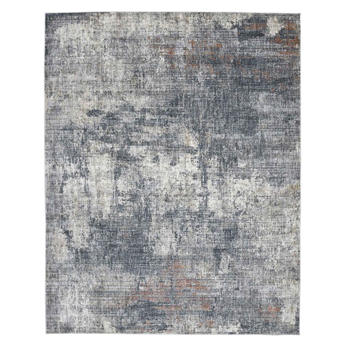 10 x 14 ft. Abstract Power Loom Rectangle Area Rug, Gray & Ivory