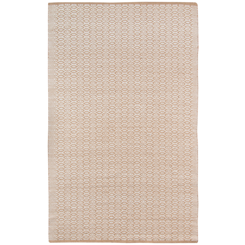 8 x 10 ft. Geometric Flatweave Handmade Rectangle Area Rug, White & Natural