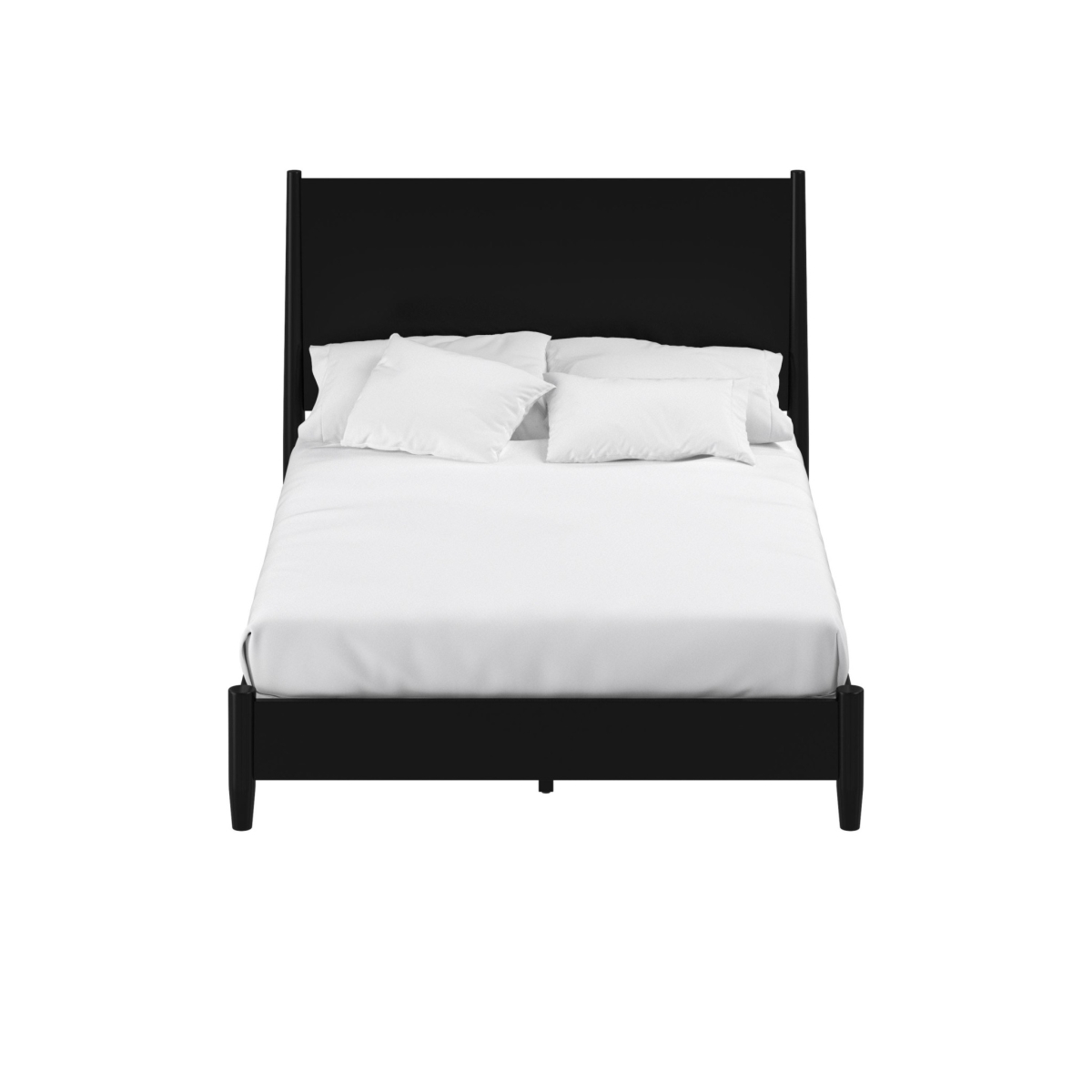 Solid & Manufactured Wood California King Bed, Black
