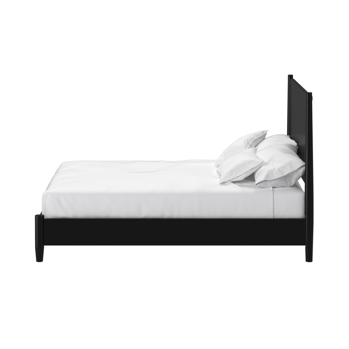 Solid & Manufactured Wood King Bed, Black