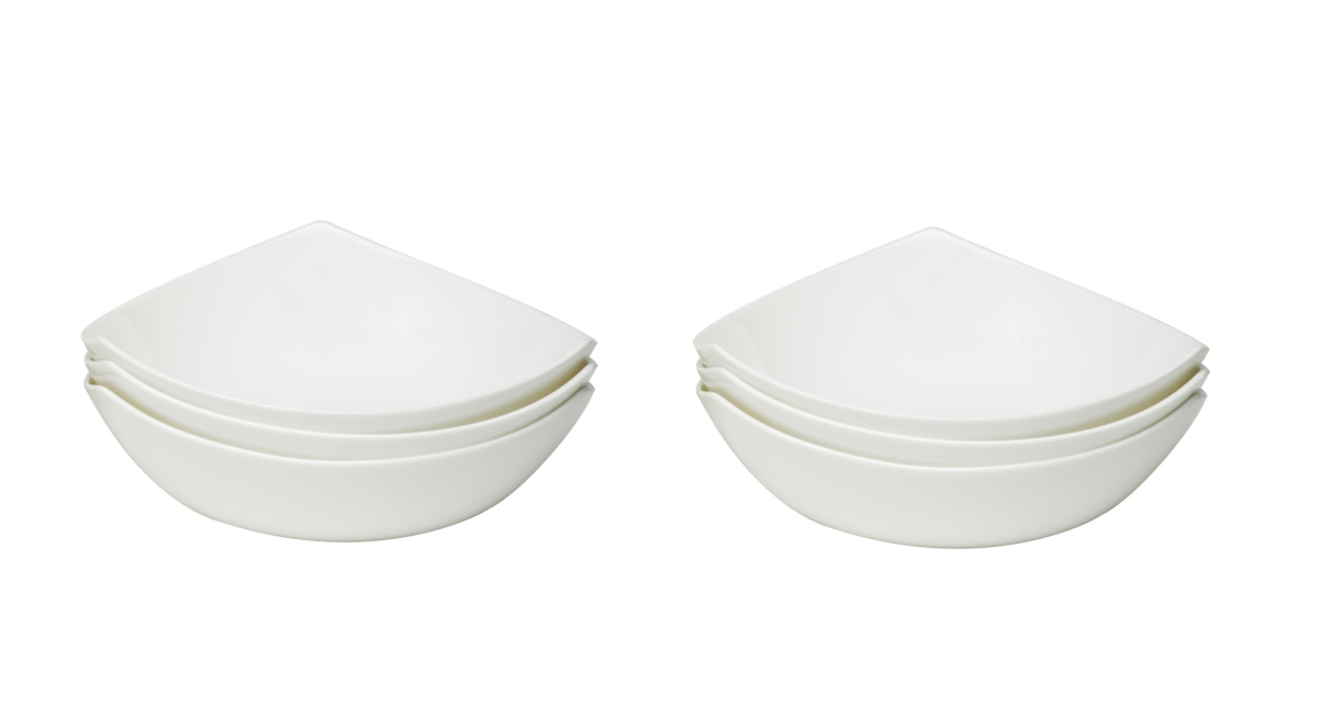 Picture of HomeRoots 483494 Triangle Bone China Service for Six Bowl Set, White - 6 Piece
