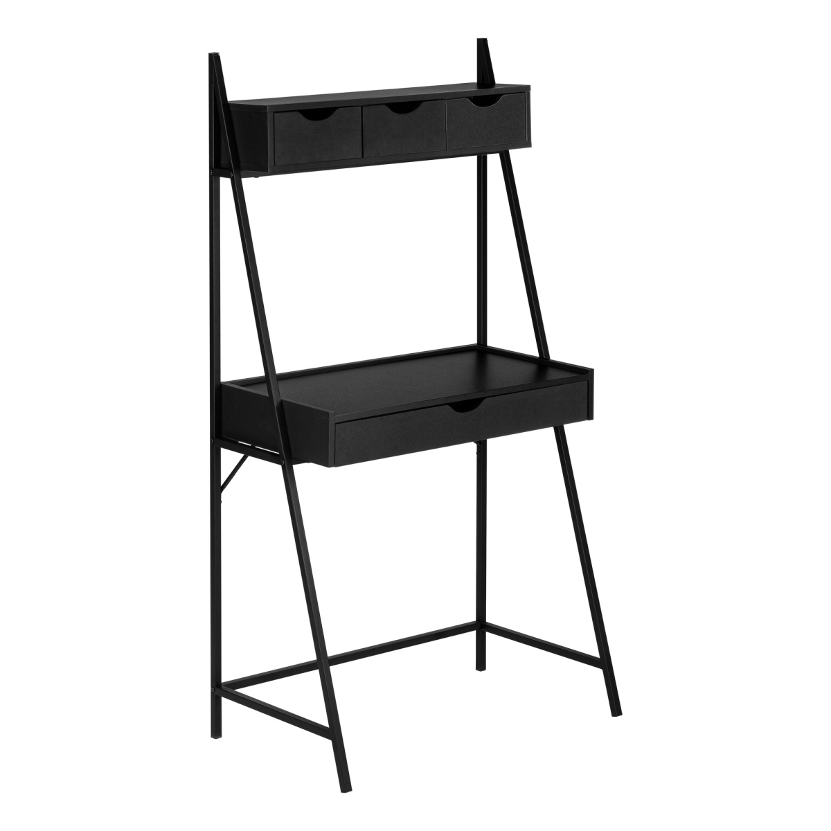 489872 32 in. Computer Desk with Four Drawers, Black