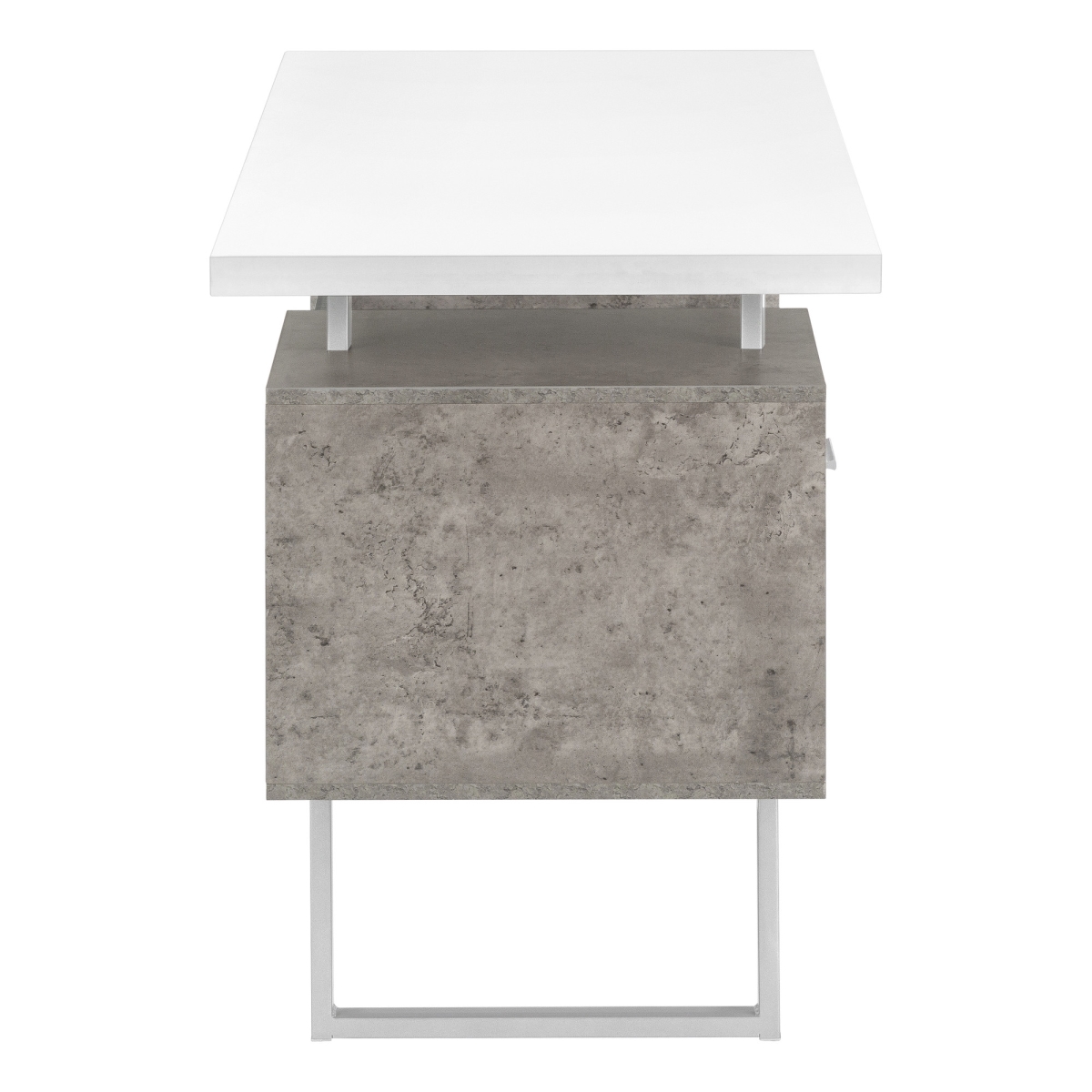 490005 60 in. Computer Desk, White & Gray