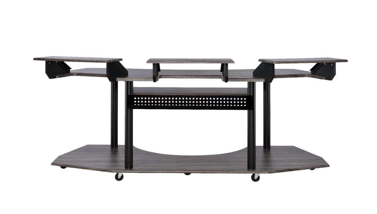 491453 83 in. Unique Computer Desk, Black