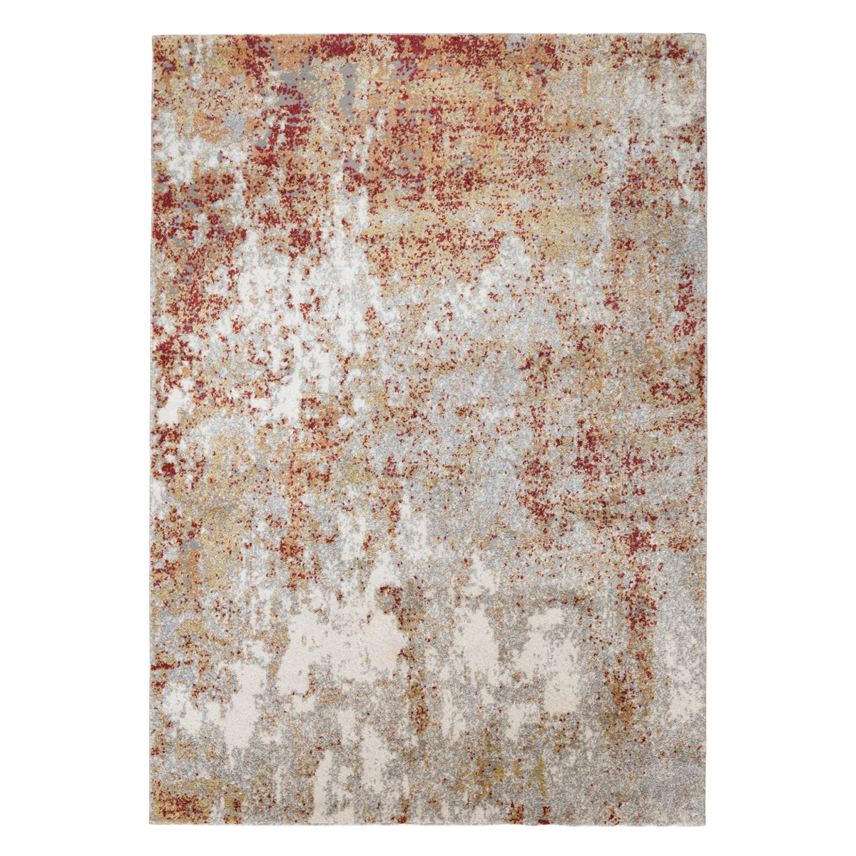 9 x 12 ft. Abstract Power Loom Rectangle Area Rug, Gray & Red