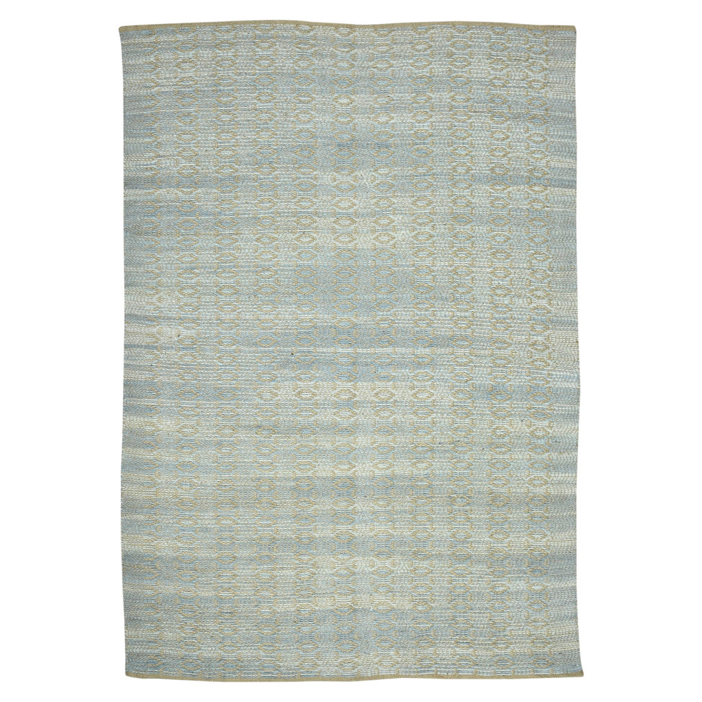 8 x 10 ft. Geometric Flatweave Handmade Rectangle Area Rug, Blue & Brown