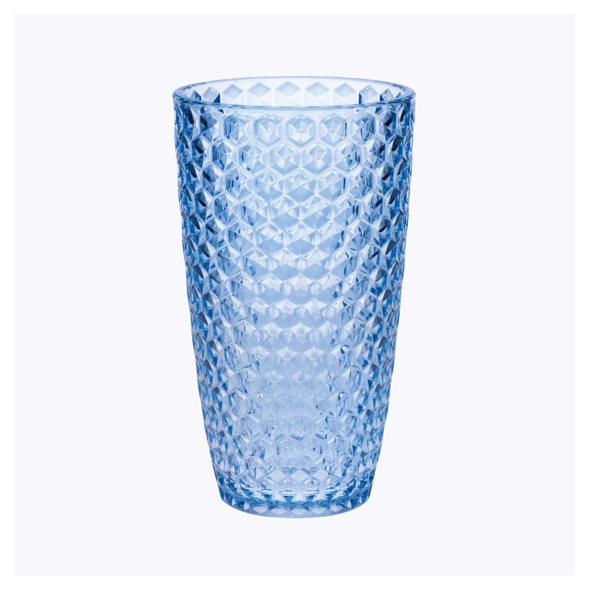 Picture of HomeRoots 521166 Geometric Acrylic Stemless Highball Glass, Blue - Set of 4