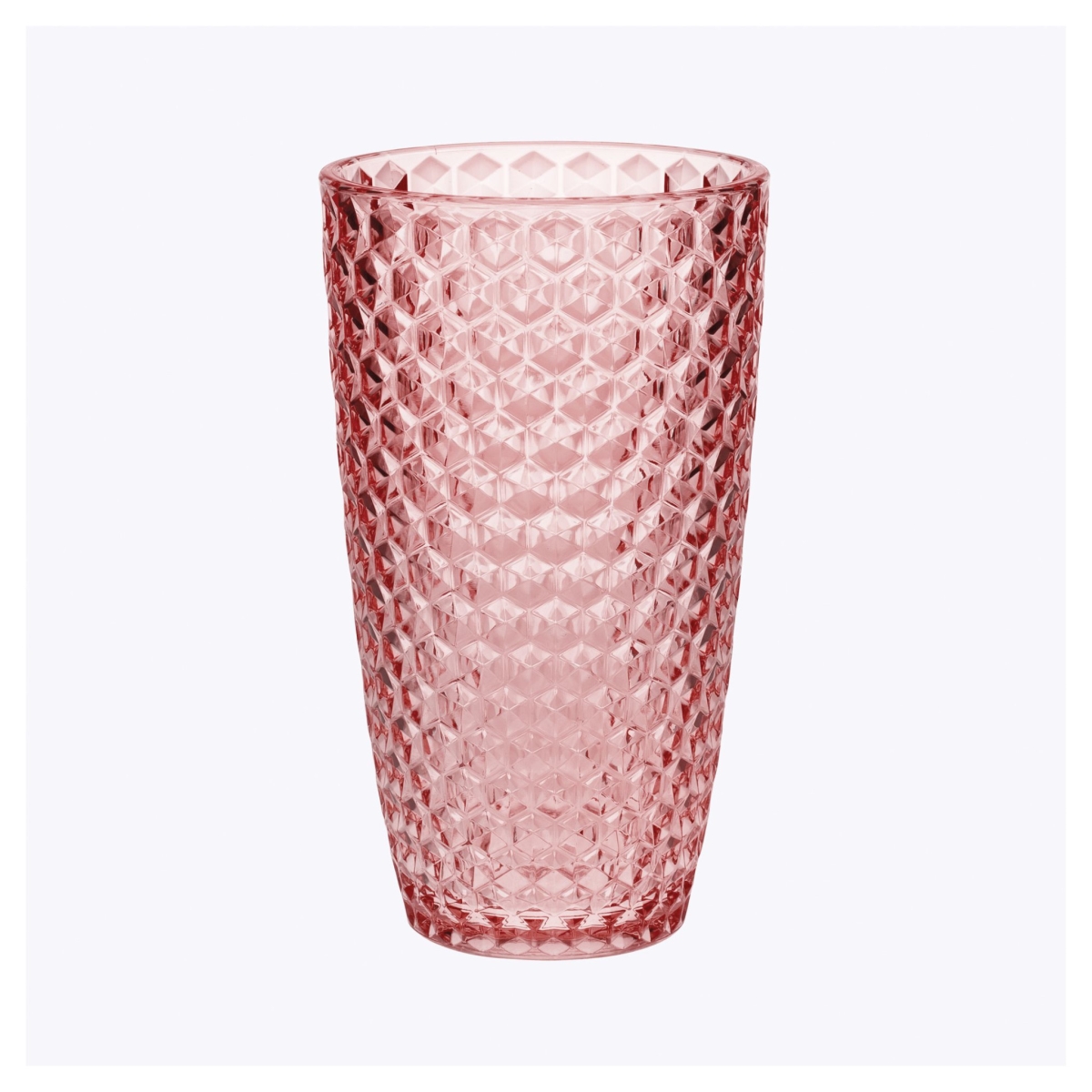 Picture of HomeRoots 521167 Geometric Acrylic Stemless Highball Glass, Pink - Set of 4