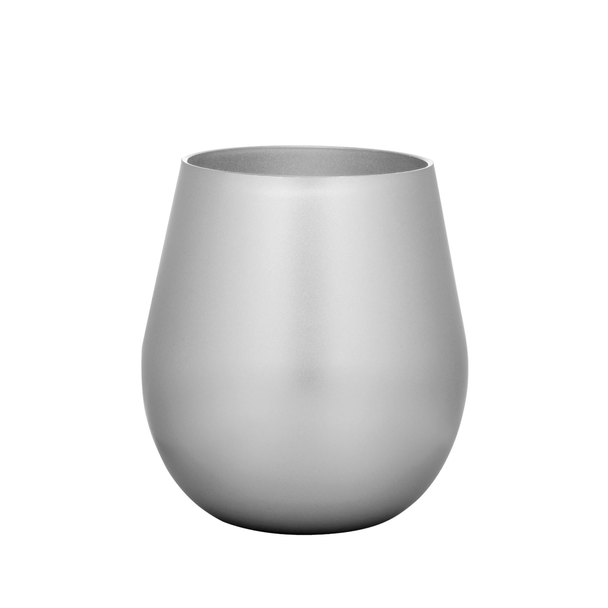 Picture of HomeRoots 521141 Acrylic Stemless All Purpose Wine Glass, Silver - Set of 4