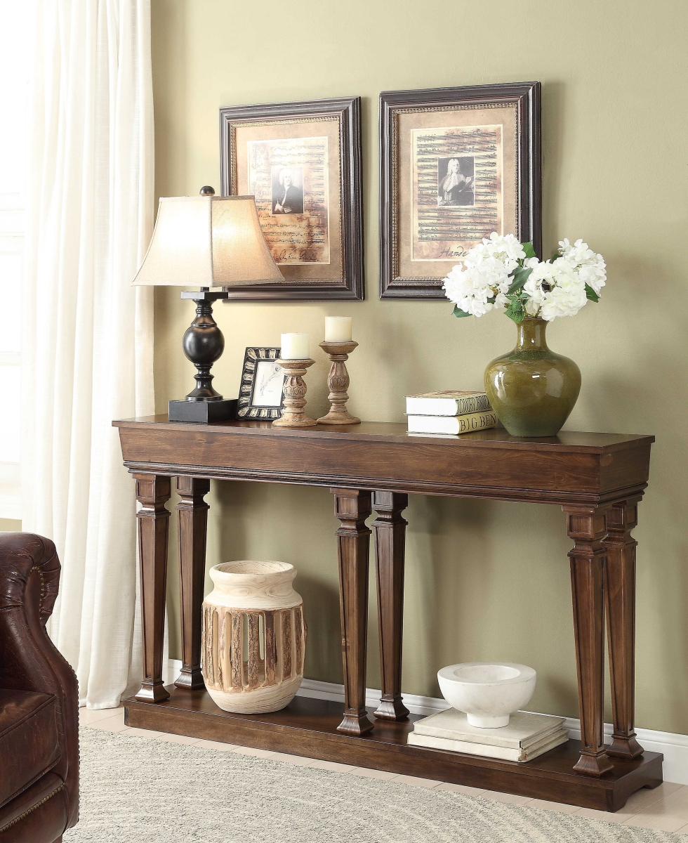 Picture of Home Roots Furniture 286115 35 x 60 x 12 in. Wood & MDF Console Table - Oak