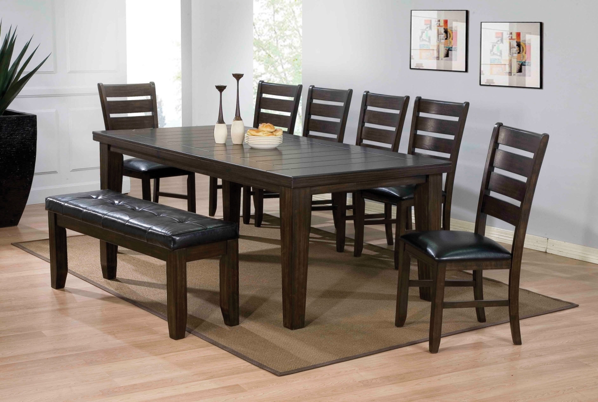 Maple Veneer with Rubber Wood Dining Table - Espresso