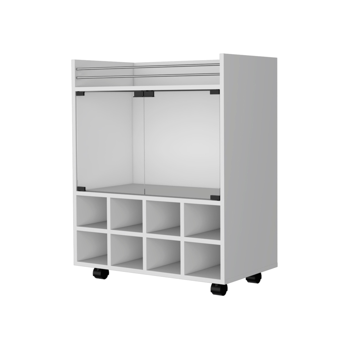 535116 Rolling Bar Cart with Wine Storage, White