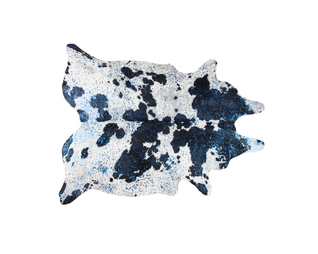 6 x 7 ft. Cowhide Hand Knotted Novelty Area Rug, Black & White