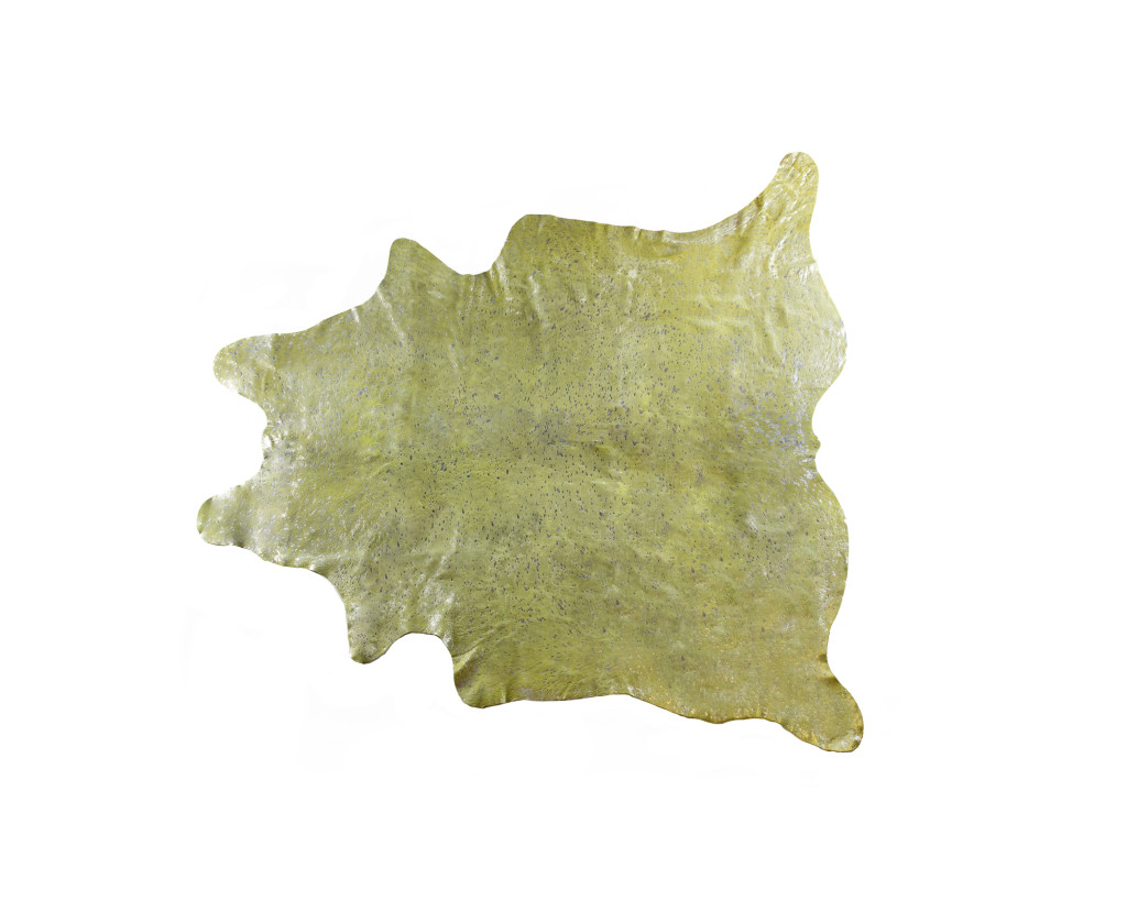 5 x 7 ft. Cowhide Hand Knotted Novelty Area Rug, Green & Silver
