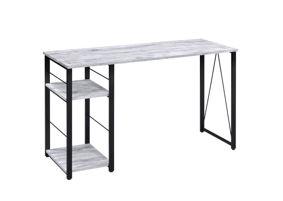47 in. Writing Desk, Antiqued White & Black