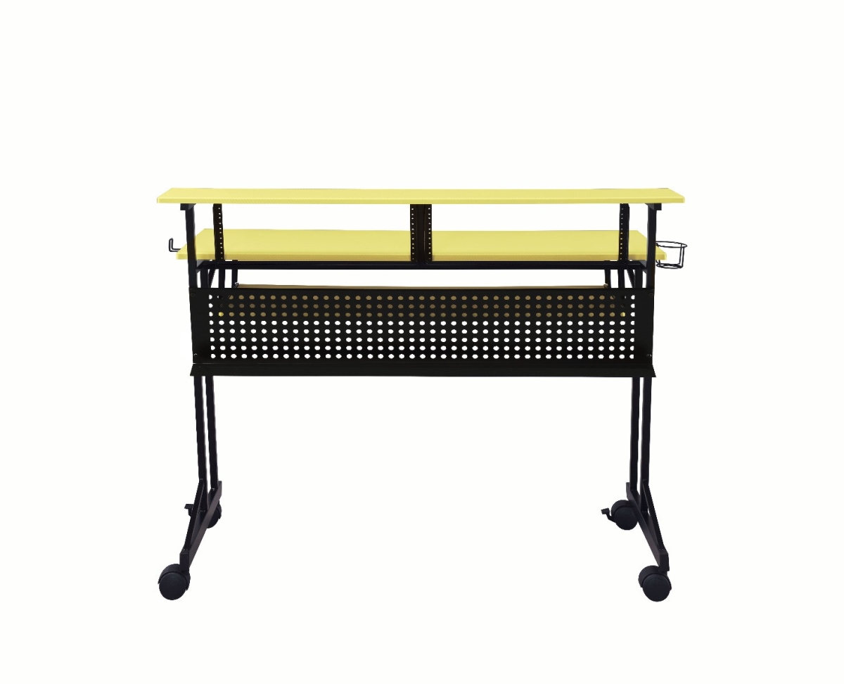 491457 47 in. Computer Desk, Yellow & Black