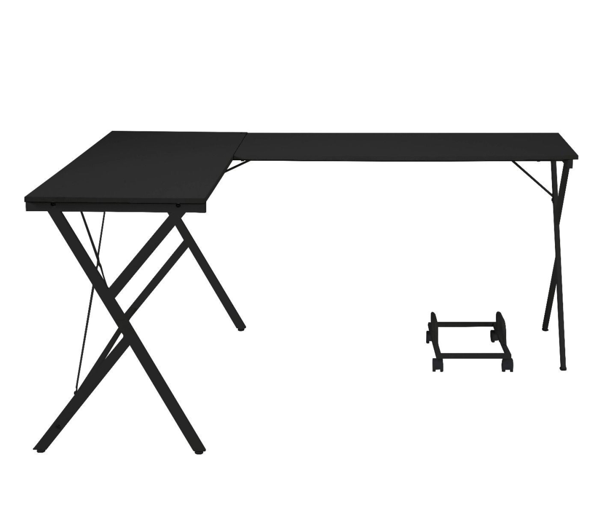 491519 62 in. L Shape Computer Desk, Black
