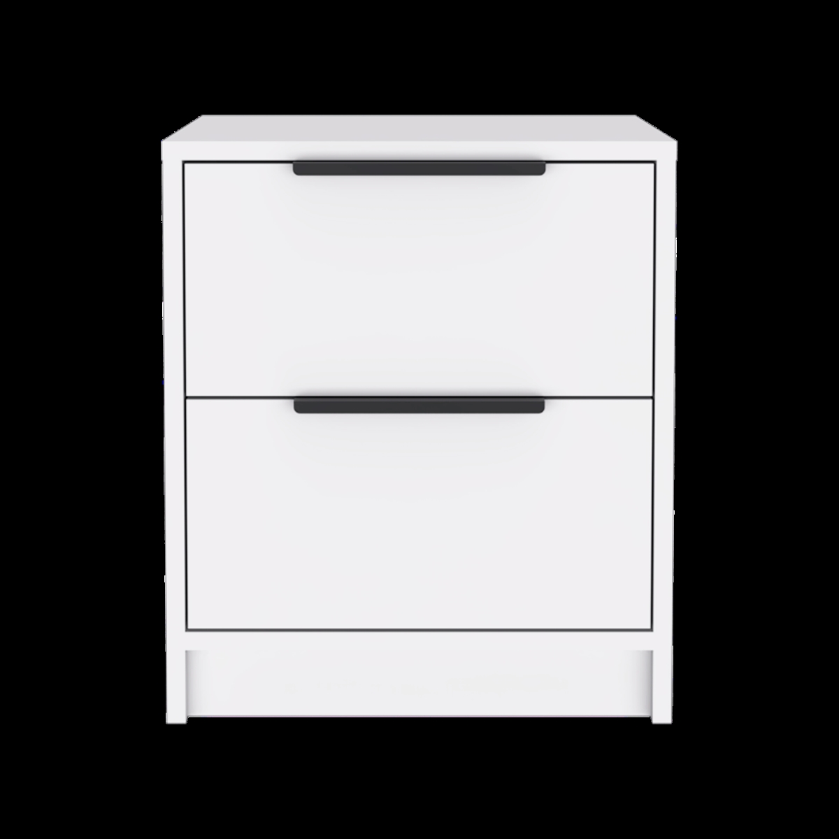 19 in. Two Drawer Faux Wood Nightstand, White