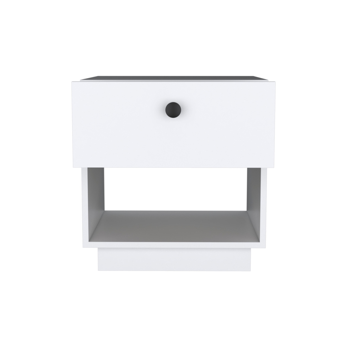 20 in. One Drawer Faux Wood Nightstand, White