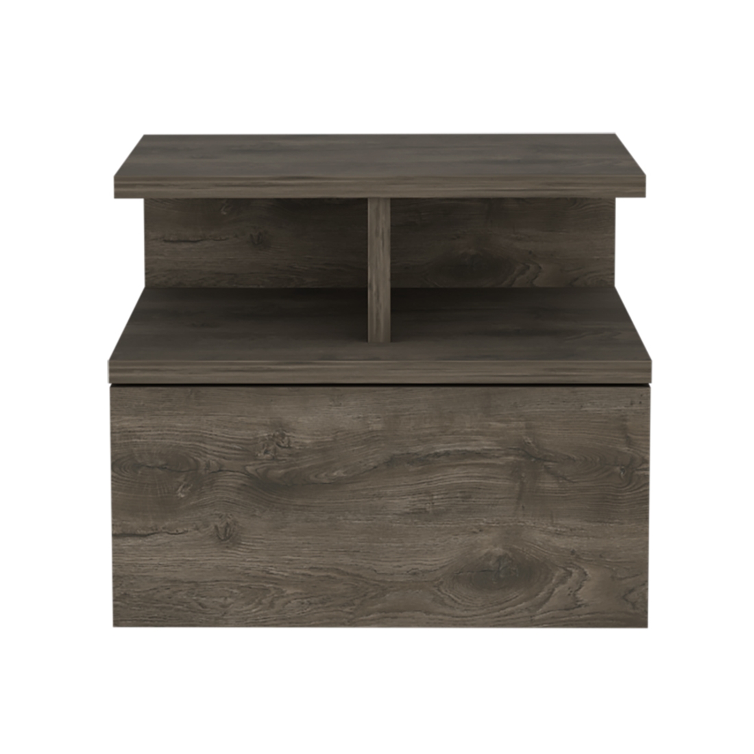 Faux Wood Nightstand - Brown - 12 in. - One Drawer - Modern Design