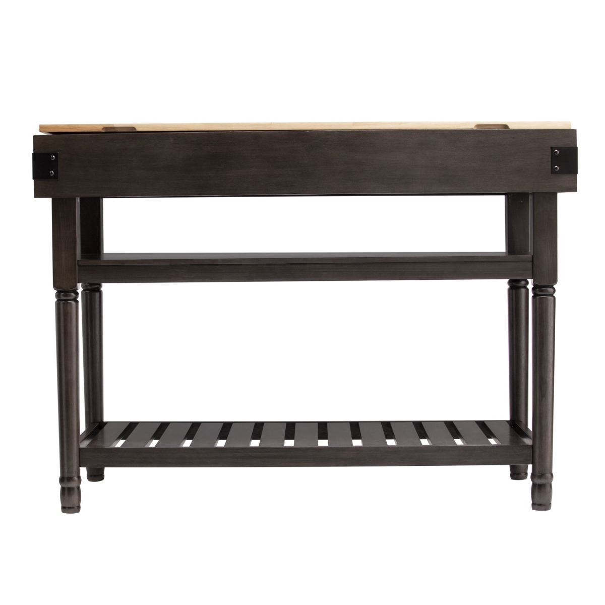 402543 48 in. Kitchen Island with Storage, Brown & Natural