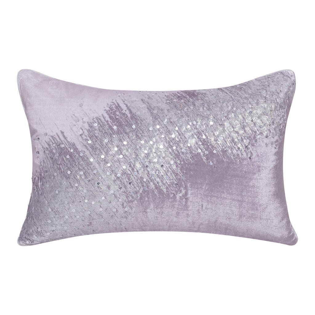 16 x 24 in. Abstract Polyester Zippered Pillow with Beads, Gray