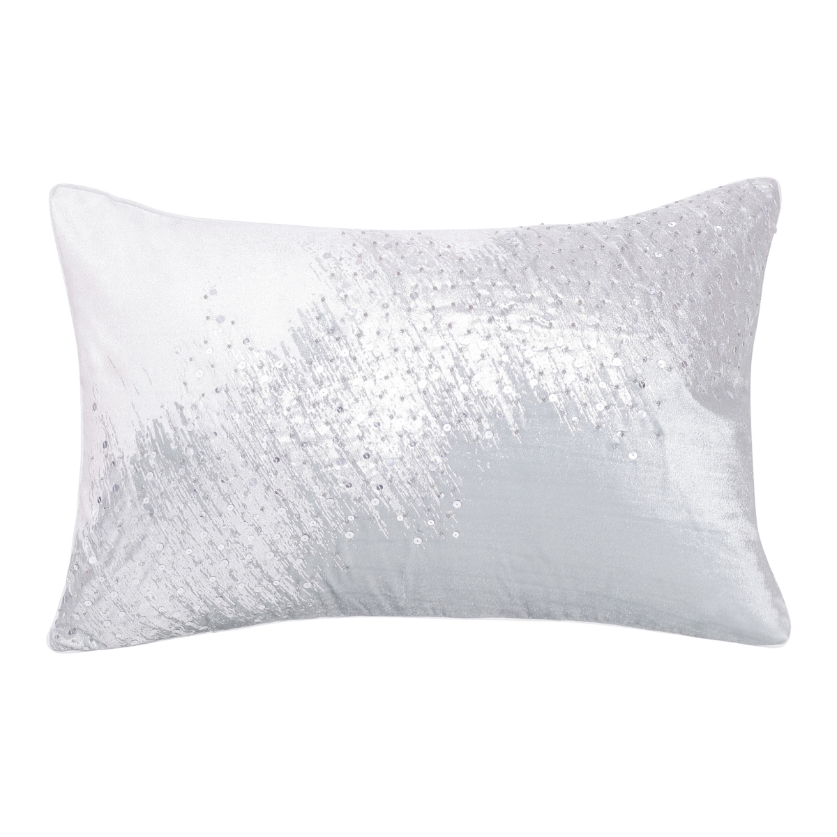 16 x 24 in. Abstract Polyester Zippered Pillow with Beads, Ivory
