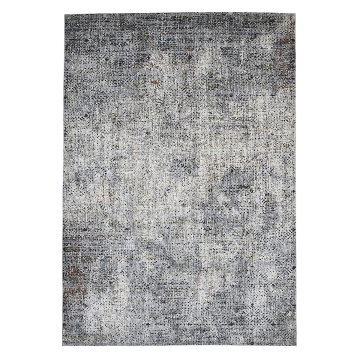 9 x 12 ft. Abstract Power Loom Rectangle Area Rug, Gray & Ivory