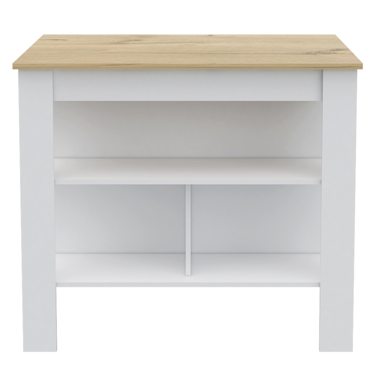 Picture of HomeRoots 535023 41 in. Kitchen Island with Storage&#44; White & Oak
